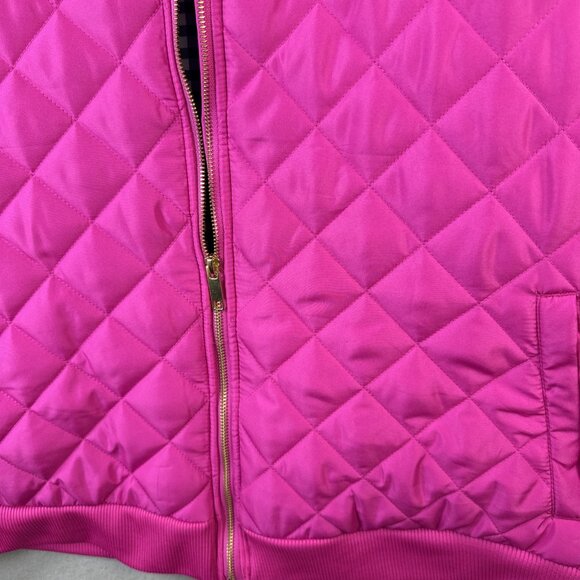 NWT Crown & Ivy‎ Hip Pink Vest Women’s Size XL Barbie Quilted Hot Clueless Gold - Picture 4 of 11